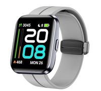 Lamshaw Correas de Silicona Compatible con Tensky Smartwatch ID208 Plus-1.8" Correas,Correa Deportivas Magnético Silicona, Suave de Repuesto para Mujeres y Hombres (Gris)