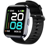Lamshaw Correas de Silicona Compatible con Tensky Smartwatch ID208 Plus-1.8" Correas, Correa Deportivas Suave de Repuesto para Mujeres y Hombres (Negro)