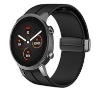 Lamshaw Correas de Silicona Compatible con Ticwatch Pro 5 reloj inteligente,20mm,22mm,24mm,Correas,Correa Deportivas Magnético Silicona,Suave de Repuesto para Mujeres y Hombres (Negro, 24mm)