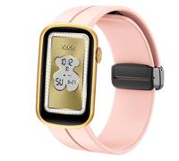 Lamshaw Correas de Silicona Compatible con Tous Watches t-Band Reloj 16mm Correas,Correa Deportivas Magnético Silicona,Respirable,Suave de Repuesto para Mujeres y Hombres (Rosa)