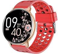 Lamshaw Correas Deportivas de Silicona Suave,Ajustable y Transpirable para Smartwatch-Compatible con AIMIUVEI/NAIXUES/HASAKEI/SLOKSFil/tuercas S53 Reloj Inteligente Mujer 1.39 Pulgadas (Rojo)