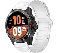 Lamshaw Correas Magnéticas de Silicona Compatibles con TicWatch Atlas/Pro 5/Pro 3 Ultra/Pro/Pro S/Pro 4G/E2/S2/E3/GTH/C2/C2 Plus - 20 mm, 22 mm, 24 mm - Fuerte Ajuste Magnético (Blanco, 24mm)