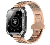 Lamshaw Metalica Bracelets Compatible con Blackview Smartwatch W60-2.01",No Gap Hombre, Mujer Metal Metálica Acero Reloj Repuesto Inteligente Smartwatch Pulseras (Oro rosa)