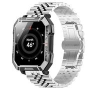 Lamshaw Metalica Bracelets Compatible con Blackview Smartwatch W60-2.01",No Gap Hombre, Mujer Metal Metálica Acero Reloj Repuesto Inteligente Smartwatch Pulseras (Plateado)