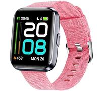Lamshaw Tejida Correa Compatible con Tensky Smartwatch ID208 Plus-1.8" Correa, Respirable Nylon Tela Correas de Repuesto para Mujeres y Hombres (Rosa)