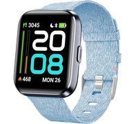 Lamshaw Tejida Correa Compatible con Tensky Smartwatch ID208 Plus-1.8" Correa, Respirable Nylon Tela Correas de Repuesto para Mujeres y Hombres (Azul)
