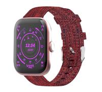 Lamshaw Tejida Correa Compatible con Vieta Pro Smartwatch Beat 7S 1,61 Pulgadas Correa, Respirable Nylon Tela Correas de Repuesto para Mujeres y Hombres (Rojo)