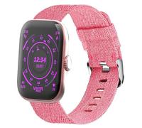 Lamshaw Tejida Correa Compatible con Vieta Pro Smartwatch Beat 7S 1,61 Pulgadas Correa, Respirable Nylon Tela Correas de Repuesto para Mujeres y Hombres (Rosa)