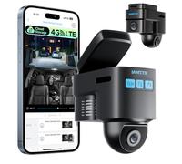 LAMTTO 4G LTE Camara Vigilancia Coche a Distancia, Dash CAM Antivandalica con GPS Tracker, App Alarma instantánea vía Cloud, Dashcam Cámara para Flotas Autoescola & Familias Seguridad del Vehículo