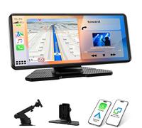 LAMTTO Pantalla CarPlay Inalámbrica 6,86” para Coche, Compatible con Apple CarPlay y Android Auto, Pantalla Táctil con Mirror Link, Navegación, Siri y Google Asistente, Bluetooth 5.0, AUX y FM