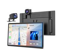 LAMTTO Pantalla CarPlay Inalambrico 9 Pulgadas con A-pple CarPlay y Android Auto Radio Car Play para Coche con Cámaras Dashcam 4K + 1080P Compatible con Asistente de Voz Navegación/Mirror Link/TF 64G