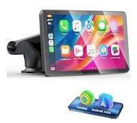 LAMTTO Pantalla Inalámbrica Carplay para Coche con Carplay y Android Auto Inalámbrico 7 Pulgadas Pantalla Coche Portátil Radio Car Play con Bluetooth/Mirror Link/Asistencia de Voz/Navegación/FM/AUX