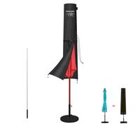 LAMUNI Funda Parasol Jardin, Cubierta Sombrilla con Varilla, Funda Sombrilla de Playa Exterior Funda Protectora Parasol Impermeable 420D Oxford Cubierta para Sombrilla de Jardin de Ø300cm, 177x31/37cm