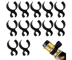 LAMXD 12 clips de bengalas para botellas de champán, pinzas extensoras de botellas de champán, soportes para bengalas de champán, clips para velas de cocina, suministros de fiesta al aire libre