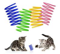 LAMXD 20 piezas de juguetes de primavera para gatos, juguete colorido para gatos de primavera sin BPA, espiral de plástico, resortes en espiral, juguetes interactivos para mascotas, regalo novedoso