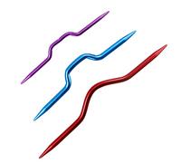 LAMXD 3 agujas de tejer torcidas torcidas a mano, agujas de tejer curvadas a mano, ganchos de ganchillo curvados, soportes de punto de aluminio (color al azar)