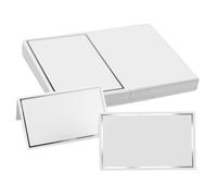 LAMXD 30 tarjetas de nombre | Tarjetas de nombre de mesa plegadas blancas lisas para fiestas, recepciones, cumpleaños, tarjetas de nombre para mesa, tarjetas de nombre de boda | (30 tarjetas)
