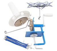 LAMXD Bobinadora de bolas de 10 onzas y hilo azul Swift,Kit de bobinado de Lana de Punto de Bobina, Bobina de hilo para bolas, funciona a mano, color rojo, paquete portátil,fácil de configurar y usar