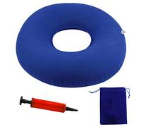 LAMXD Cojín de dona azul, cojín inflable portátil para hemorroides, coxis, alivio del dolor de coxis con saco de 15 x 20 cm