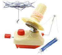 LAMXD Needlecraft - Enrollador de bolas de hilo operado a mano, rojo, paquete portátil, fácil de instalar y usar, resistente con mango de metal y abrazadera de mesa, incluye juego de bobinadora de