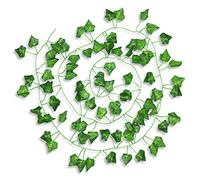 LAMXD Plantas Hiedra Artificial, 1 PCS 2.2m Guirnalda Enredadera Artificiales, Hiedra Falsa Hojas Verde Colgantes para Boda, Fiesta, Jardín, Valla, Escalera, Interior Exterior, Decoración de Ventanas