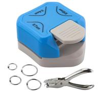 LAMXD Punzón redondo de esquina 3 en 1, perforador de 3 vías con perforador de papel y anillo de carpeta de hojas sueltas, laminado, manualidades, hecho a mano, actividad # azul