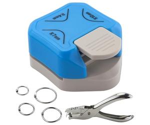 LAMXD Punzón redondo de esquina 3 en 1, perforador de 3 vías con perforador de papel y anillo de carpeta de hojas sueltas, laminado, manualidades, hecho a mano, actividad # azul