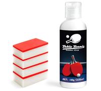 LAMXIN 100ml Table Tennis Glue, Apto para el Montaje Raquetas de Tenis Mesa con Diseño de Goma Esponja Elástica, Incluye Cuatro Cepillos de Esponja para Facilitar el Reemplazo de La Goma La Raqueta