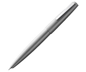 Lamy 2000 plata pluma - elegante con cuerpo de acero inoxidable pulido mate - plumín de oro de 14 quilates parcialmente platinado - tamaño del plumín F