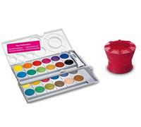 Lamy 510 Aquaplus - Caja de pinturas (24 unidades), Mit Wasserbecher Rot, Deckfarbkasten