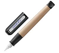 Lamy abc black - pluma estilográfica infantil para principiantes con empuñadura ergonómica y plumín de acero pulido para zurdos (LH) en tamaño M - madera de arce - con cartucho de tinta azul T 10