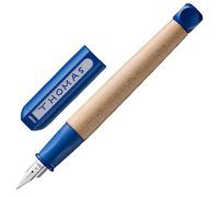 Lamy abc blue - pluma estilográfica infantil para principiantes con empuñadura ergonómica y plumín de acero pulido en tamaño A - robusta madera de arce - con cartucho de tinta azul T 10 - Diestro