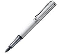 Lamy AL-star 325 Práctico bolígrafo de aluminio en color plata-blanco con mango transparente y clip de metal, mina M 63 negra, ancho de trazo M