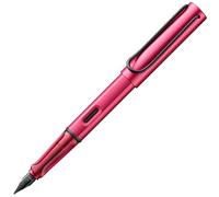 Lamy AL-star D09 Pluma estilográfica ligera de aluminio en fiery con mango ergonómico y plumín de acero pulido, ancho de trazo fino, incluye cartucho de tinta T 10 azul