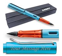 Lamy Al-Star - Pluma estilográfica, color a elegir, ancho de plumín (en caja de regalo), grabado disponible (punta media, mezclilla)
