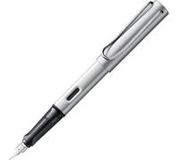Lamy AL-star whitesilver - Pluma estilográfica con empuñadura ergonómica y plumín de acero pulido en tamaño F - cuerpo de aluminio ligero - incluye cartucho T 10 azul - Diestro