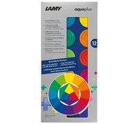 Lamy Aquaplus - Caja de pintura brillante con círculo de colores de Juan Itten en color azul con 12 colores, ideal para la escuela