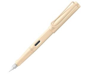 Lamy GmbH safari cozy 020 - Pluma estilográfica, edición especial, moderna en color crema, con mango ergonómico y diseño atemporal, grosor del plumín F, modelo especial