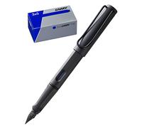 Lamy Juego de 1 pluma estilográfica Safari 017 en pluma umbra media y 1 juego de 3 cartuchos de tinta T10 en cartón original - Color de la tinta azul