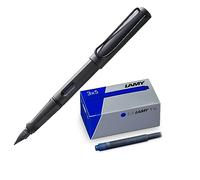Lamy Juego de 1 pluma estilográfica Safari en pluma mediana y 1 juego de 3 cartuchos de tinta T10 en cartón original - Color de la tinta azul