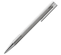 Lamy Bolígrafo Logo Brushed – Estuche acero inoxidable – Punta M – Recambio M16 Negro
