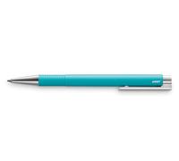 Lamy Logo M+ Bolígrafo 204 de plástico irrompible en color azul marino mate con punta cromada y pulsador, incluye mina grande M 16, ancho de trazo M en negro