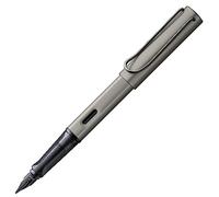 Lamy Lx 057 Pluma estilográfica de aluminio anodizado en color rutenio con mango transparente y pluma de acero negro, grosor B