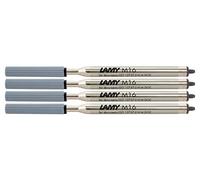 LAMY M16 Juego de 4 recambios de bolígrafo de metal - Recambio original para todos los modelos de bolígrafos Lamy - indeleble - Ancho de trazo fino en color de tinta negro