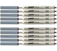 Lamy M16 recambio de bolígrafo de gran capacidad, metal, paquete de 10 - Recambio original para todos los modelos de bolígrafos Indeleble - Trazo medio en tinta negro
