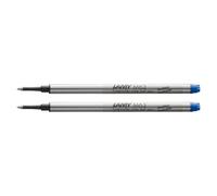 Lamy M63 recambio de roller metálico de gran capacidad, paquete de 2 - Recambio original para todos los bolígrafos roller capuchón - Indeleble - Trazo medio en tinta azul