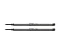 Lamy M63 recambio de roller metálico de gran capacidad, paquete de 2 - Recambio original para todos los bolígrafos roller capuchón - Indeleble - Trazo grueso en tinta negra