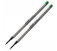Lamy M63 recambio de roller metálico de gran capacidad, paquete de 2 - Recambio original para todos los bolígrafos roller capuchón - Indeleble - Trazo medio en tinta verde