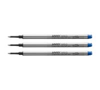 Lamy M63 recambio de roller metálico de gran capacidad, paquete de 3 - Recambio original para todos los bolígrafos roller capuchón - Indeleble - Trazo medio en tinta azul