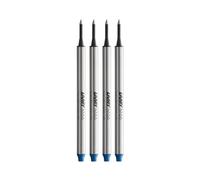 LAMY M66 - Juego de 4 recambios de tinta 821 de metal en color azul para bolígrafo Lamy sin tapa, ancho de trazo ancho
